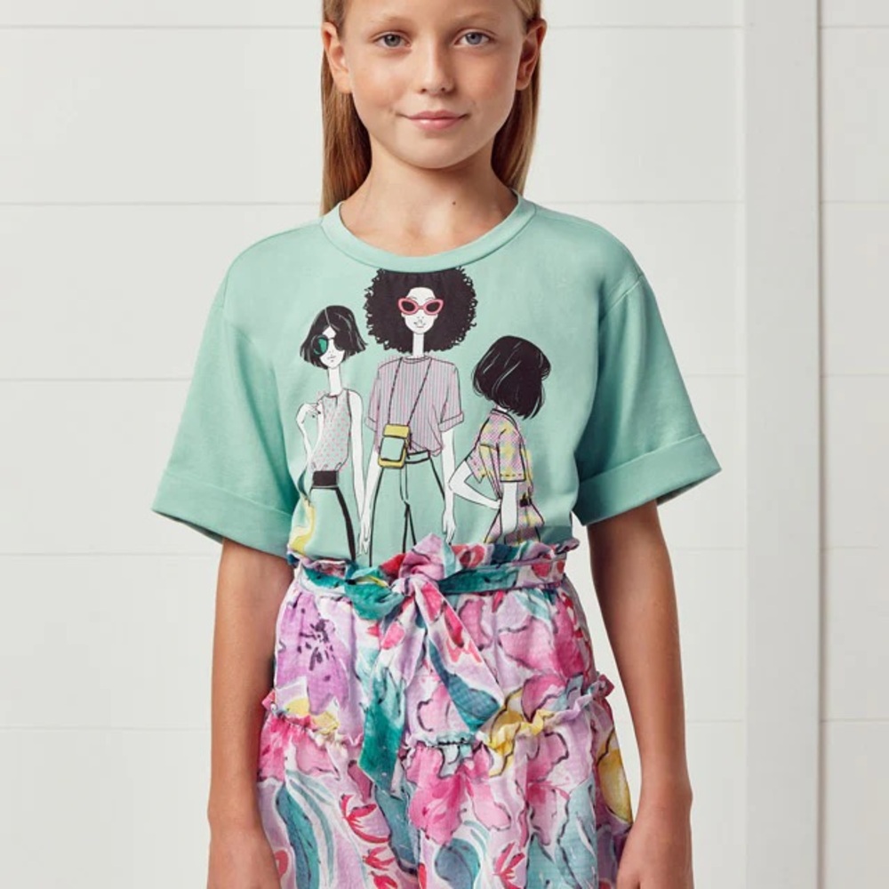 Size 10 Girls Mayoral Vibrant Floral Kids Short